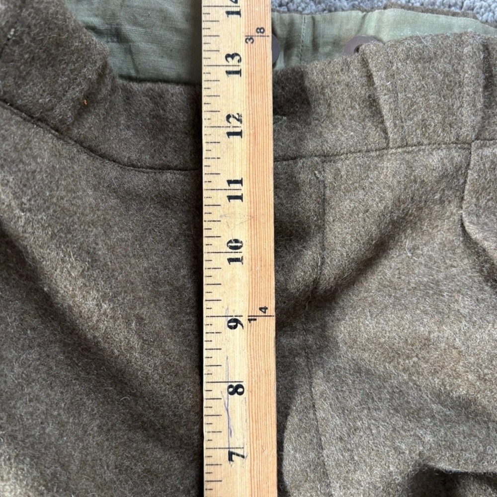 Vintage 50s French Wool Military Field Pants Trousers 32X27 Brown Cold Weather - Picture 8 of 9